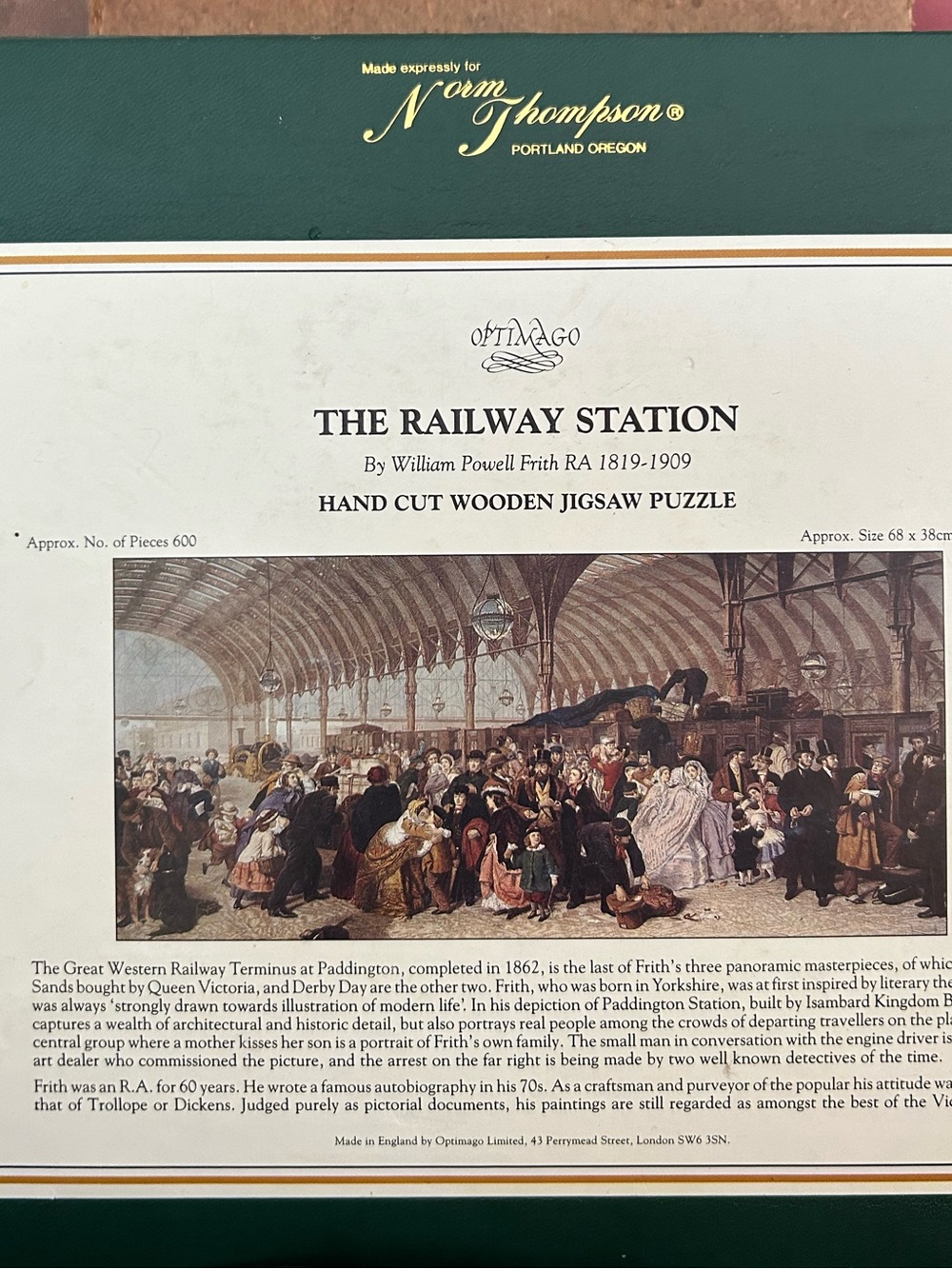 Vintage Optimago Hand-Cut Wooden Jigsaw Puzzle – The Railway Station